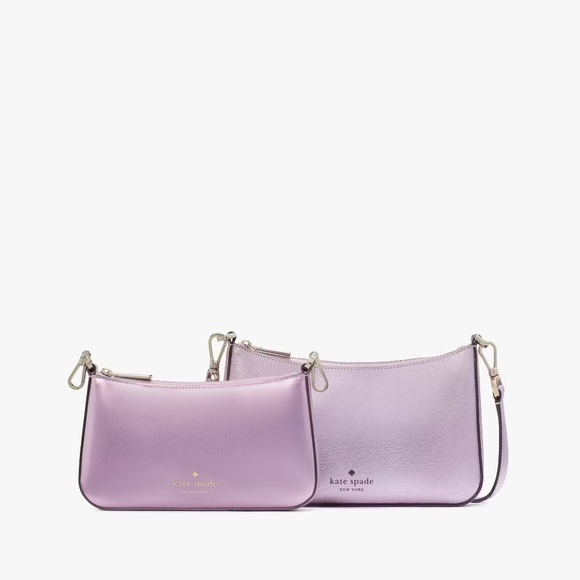 Kate Spade Duet Patent Crossbody Duo Quartz Pink NWT - Picture 3 of 6